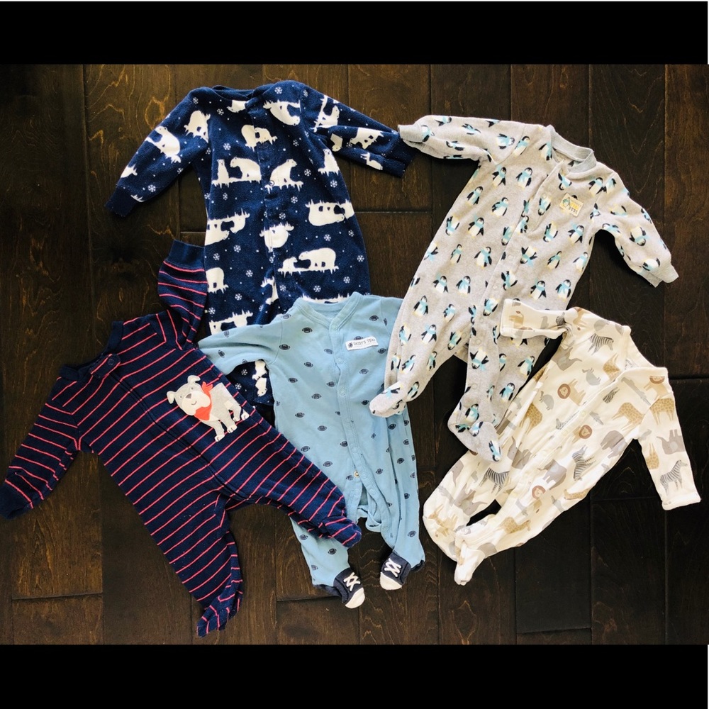 Baby Boy Footsie Sleepers 5 pack- 3M